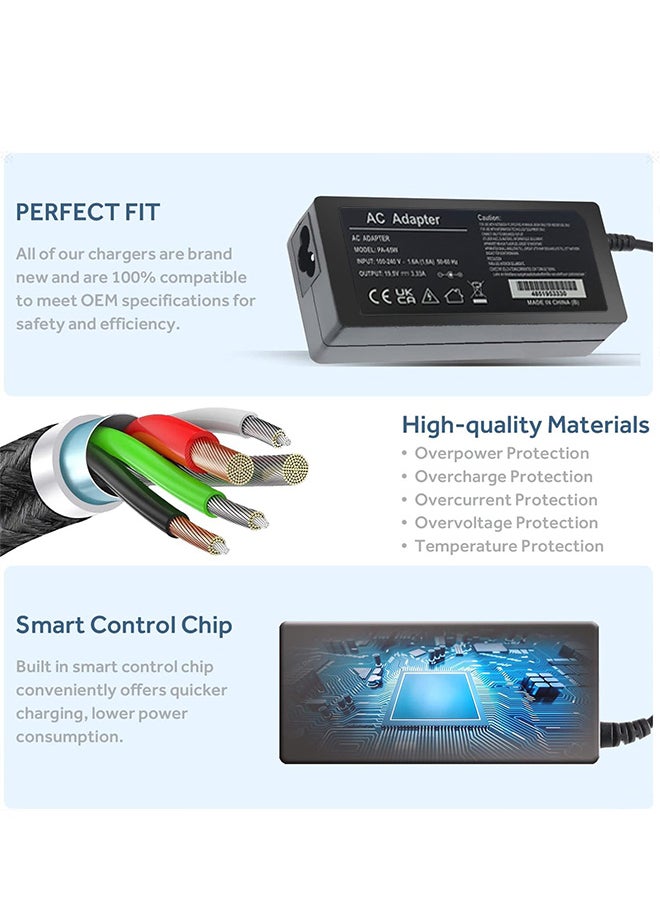 VINSOC HP Laptop Charger 65W 45W 19.5V AC Adapter Replacement for HP Chromebook 11 14 G3 G4 Pavilion X360 11 13 15-f Envy 13 15 17 Stream 11 13 14 Elitebook Folio 1040 g1 Laptop (Blue Tip 4.5x3.0mm)  - Image 4