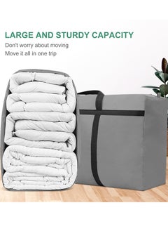 HomarKet 2 Pack Extra Large Moving Bags with Strong Zippers & Carrying Handles, Storage Bags Storage Totes for Clothes, Moving Supplies, Space Saving Oversized Storage Bag Organizer for Moving,Traveling (230L)  - Image 2