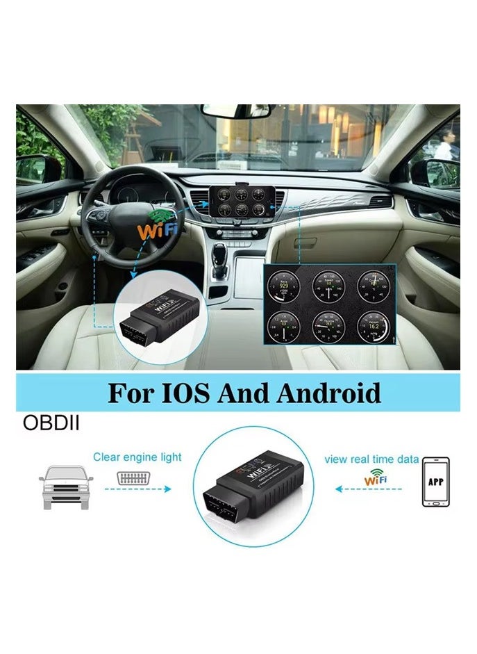 هالامين - جهاز كشف اعطال السيارات obd  ماسح YOKA WiFi OBD2 – الكشف الفوري عن أعطال السيارة وأداة التشخيص، متوافق مع iOS، أندرويد وويندوز   جهاز كشف اعطال السيارات obd - Image 1