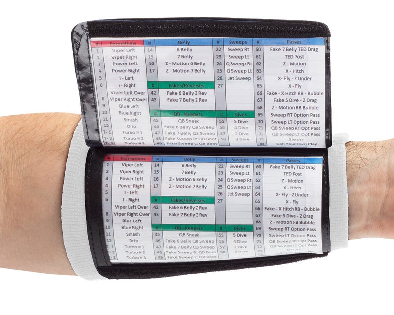 WristCoaches Football Play Wristbands - Youth Quarterback Gear - Wristband Playbook - Softball Wristbands for Signs - Image 1