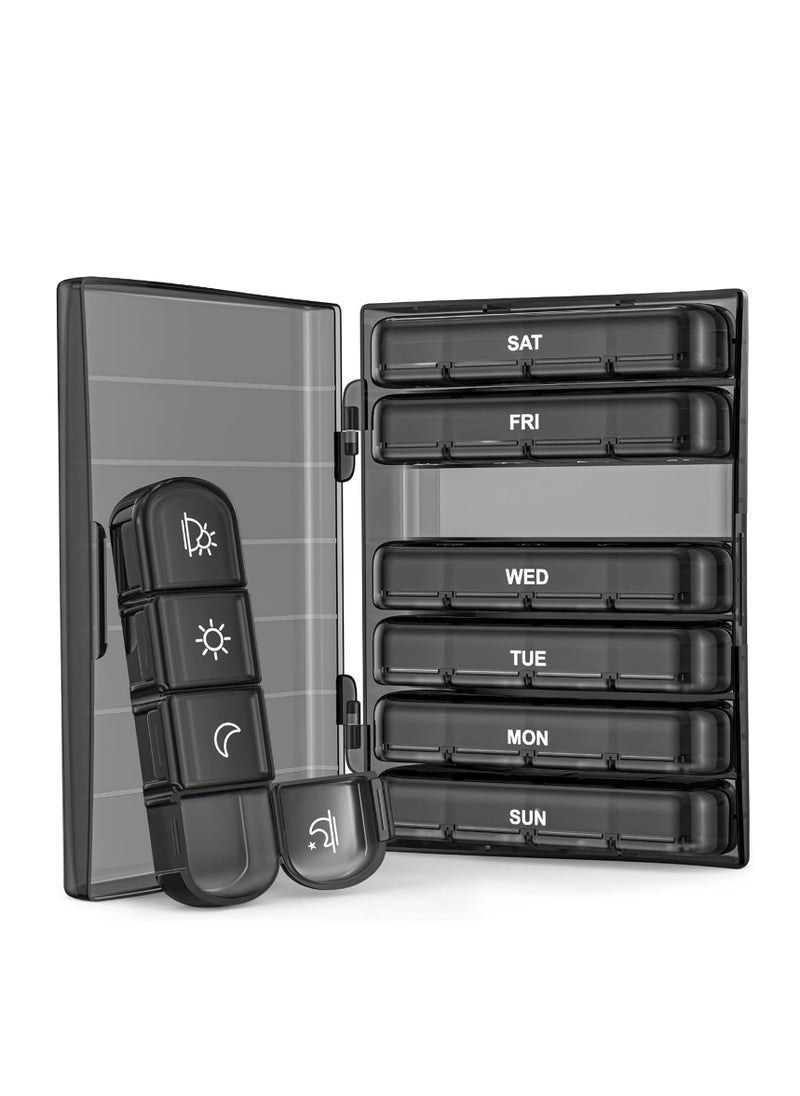 Generic Weekly Pill Organizer 4 Times a Day, Large Pill Box 7 Day Medicine Organizer Pill Case,Light-Proof Daily Pill Box,Portable Travel Pill Case for Medication, Vitamins, Fish Oils,Supplements  - Image 1