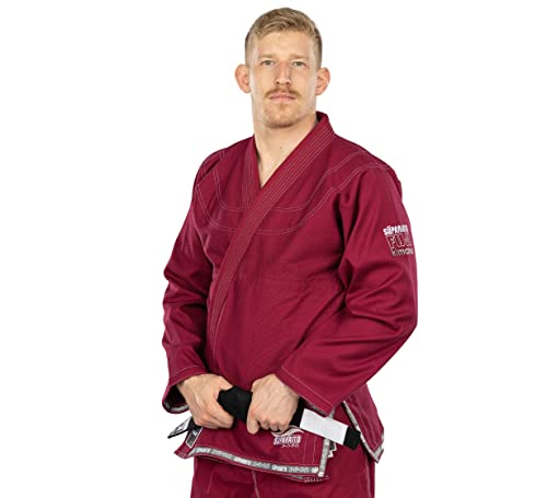 FUJI Suparaito BJJ GI and Martial Arts Uniform - Brazilian Jiu Jitsu Gi With Pearl Weave Jacket, Burgandy, Size A0 - Image 5