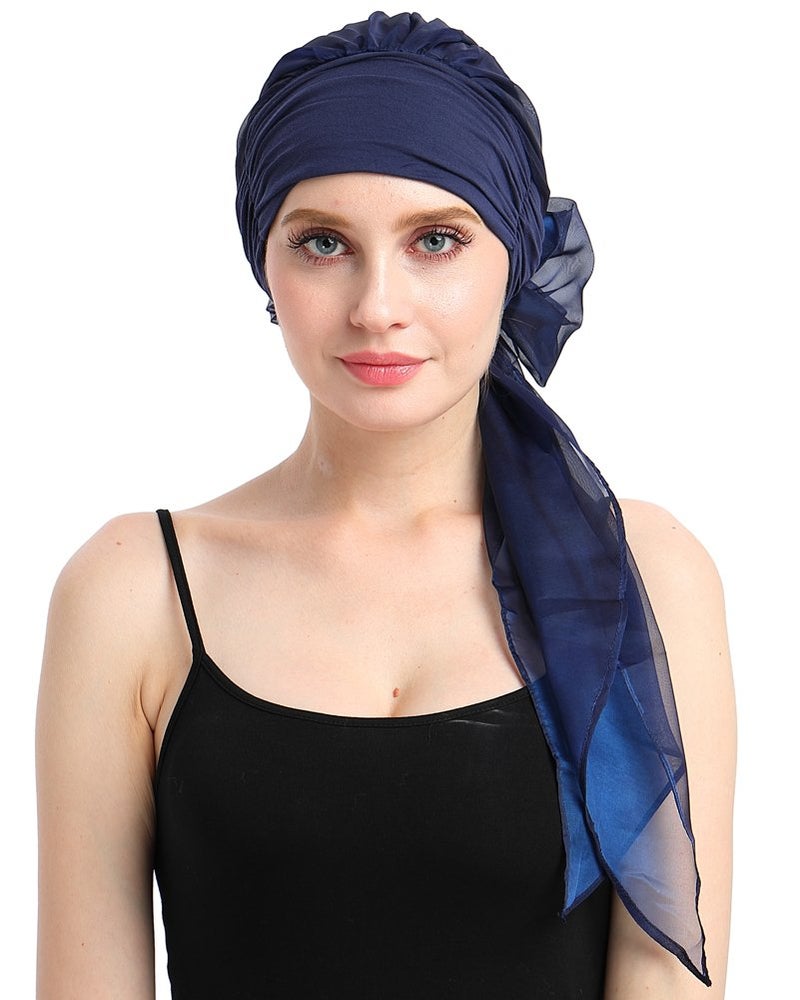 FocusCare Comfy Alopecia Hat Scarf Jersey Breast Cancer Headwear Chemo Turban Head Wrap - Image 1