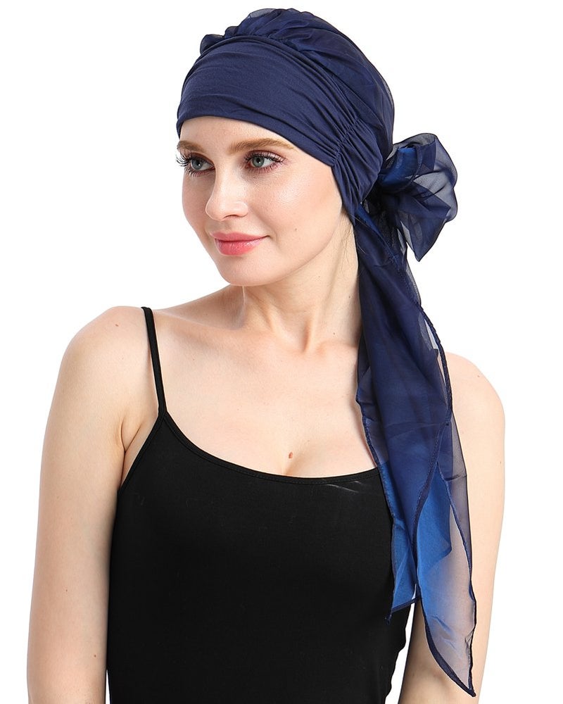 FocusCare Comfy Alopecia Hat Scarf Jersey Breast Cancer Headwear Chemo Turban Head Wrap - Image 4
