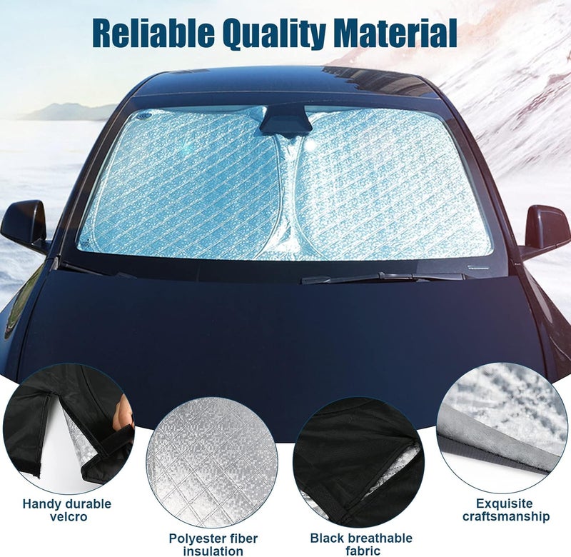 Federedevo 6 Layers Truck Windshield Sun Shade for Ford F250 F350 F450 F550 2017-2024 - Upgraded Sun Protection - Image 4