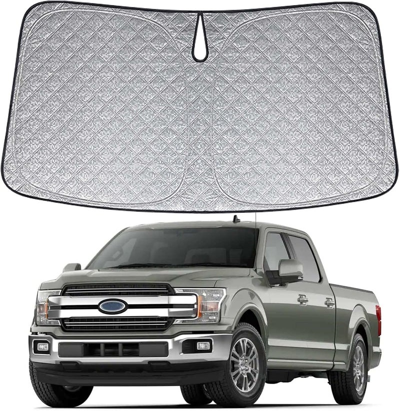 Federedevo 6 Layers Truck Windshield Sun Shade for Ford F250 F350 F450 F550 2017-2024 - Upgraded Sun Protection - Image 1