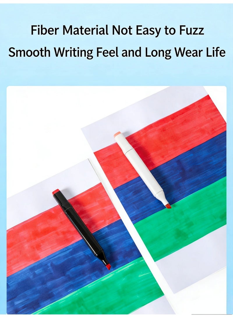 Vibrant Quick-Dry Art Markers with Dual Tips, Safe Oil-Based Coloring Set for Children's Early Education - Image 4