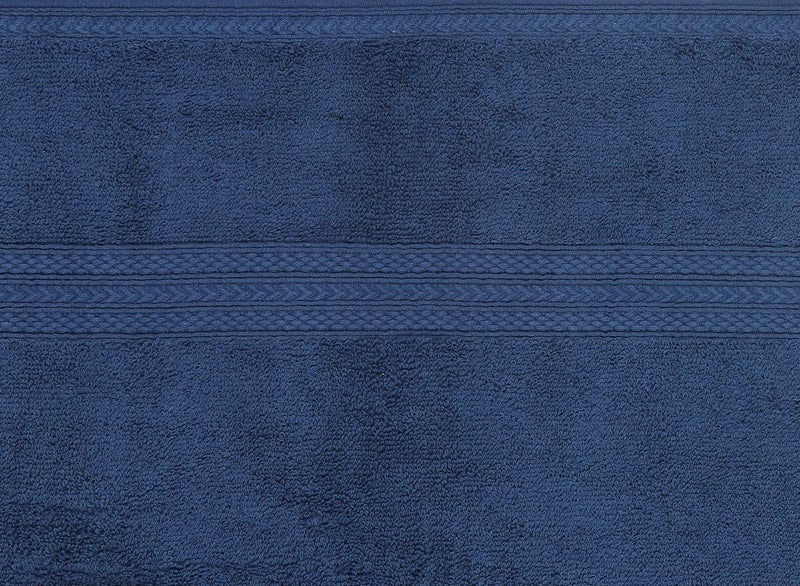 Bombay Dyeing Cotton Towel Set 450 GSM Bath Hand Face Towel Set Pack of 4 Tulip R4 Navy Blue - Image 4
