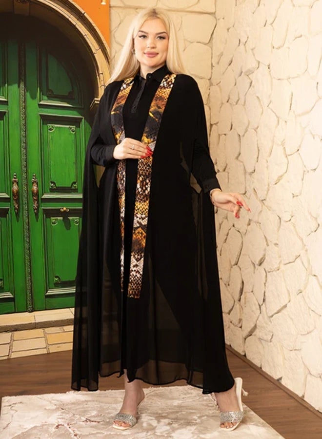 زمرد قفطان كويتي شيفون  - Image 5