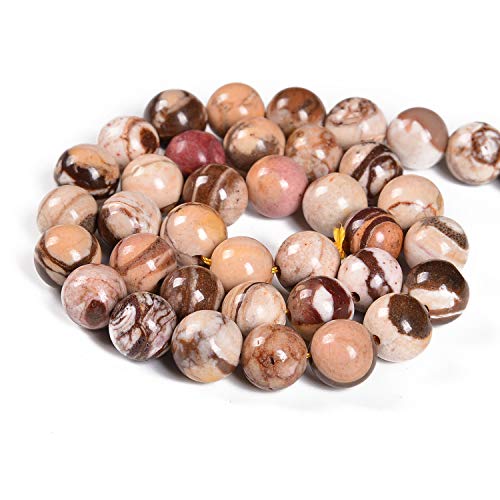 Nancybeads 45pcs 8mm Natural Brown Zebra Gemstone Round Spacer Loose Stone Beads for Jewelry Making 15.5" 1 Strand (Brown Zebra, 8mm 45Beads) - Image 2