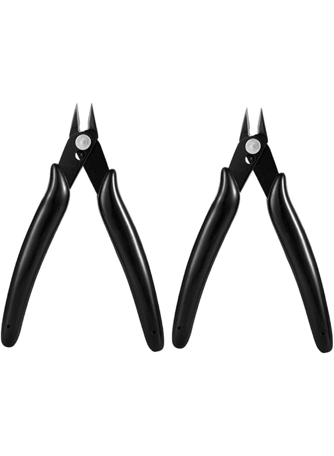 PROMASS Flush cutters, 2 Pack Small Wire Cutter 5-Inch Precision Tool Sprue Cutter for 3d Print, Jewelry Making, Electronics, Black - Image 1