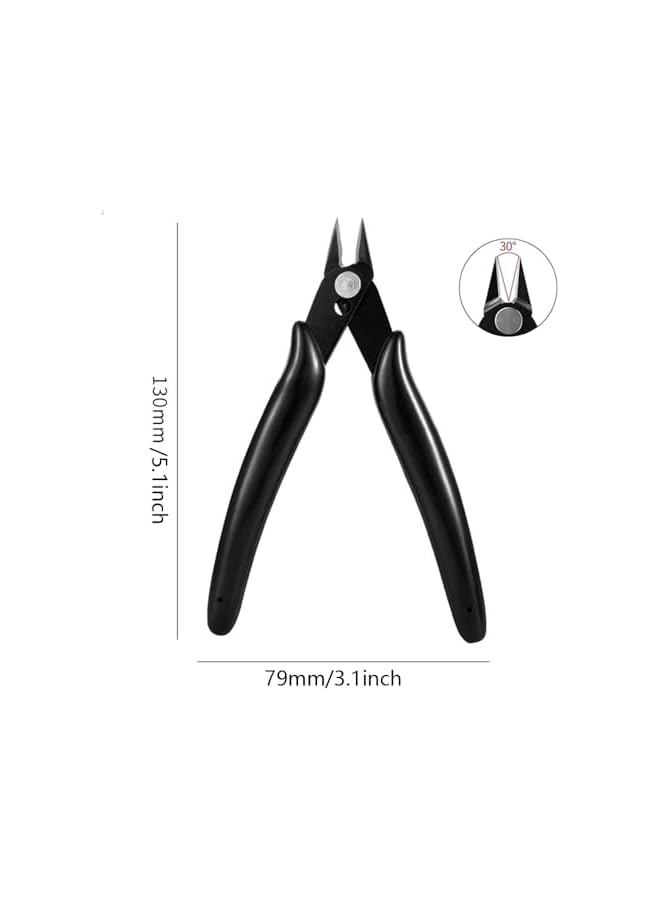 PROMASS Flush cutters, 2 Pack Small Wire Cutter 5-Inch Precision Tool Sprue Cutter for 3d Print, Jewelry Making, Electronics, Black - Image 5