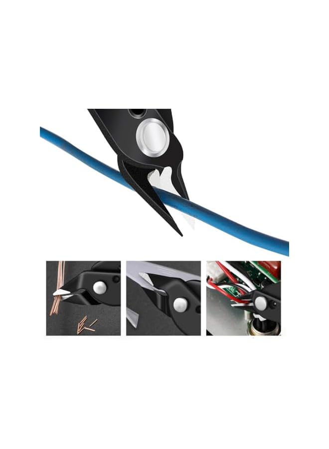 PROMASS Flush cutters, 2 Pack Small Wire Cutter 5-Inch Precision Tool Sprue Cutter for 3d Print, Jewelry Making, Electronics, Black - Image 2