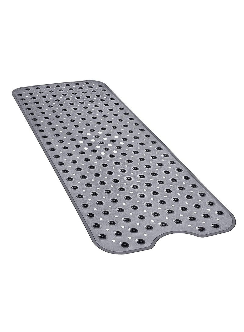 Non-Slip and Extra Large Bath Tub Shower Mat -40 x 16in, Light Black  - Image 1