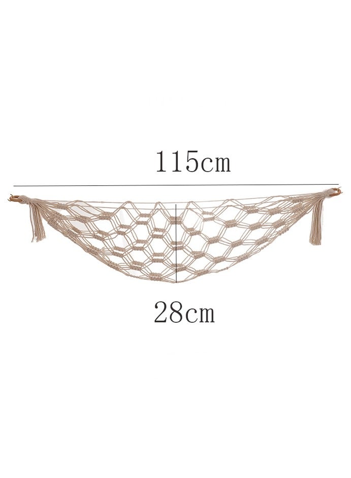 General Plush toy storage net pocket hand-knitted lace hammock bohemian tapestry children's room wall storage bag  - Image 4