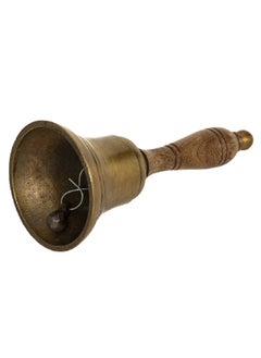 atmosphera Vintage Decorative Mango Wood Handle Bell Showpiece Brown and Gold 17.5 x 7.5 x 7.5 cm 173478  - Image 2