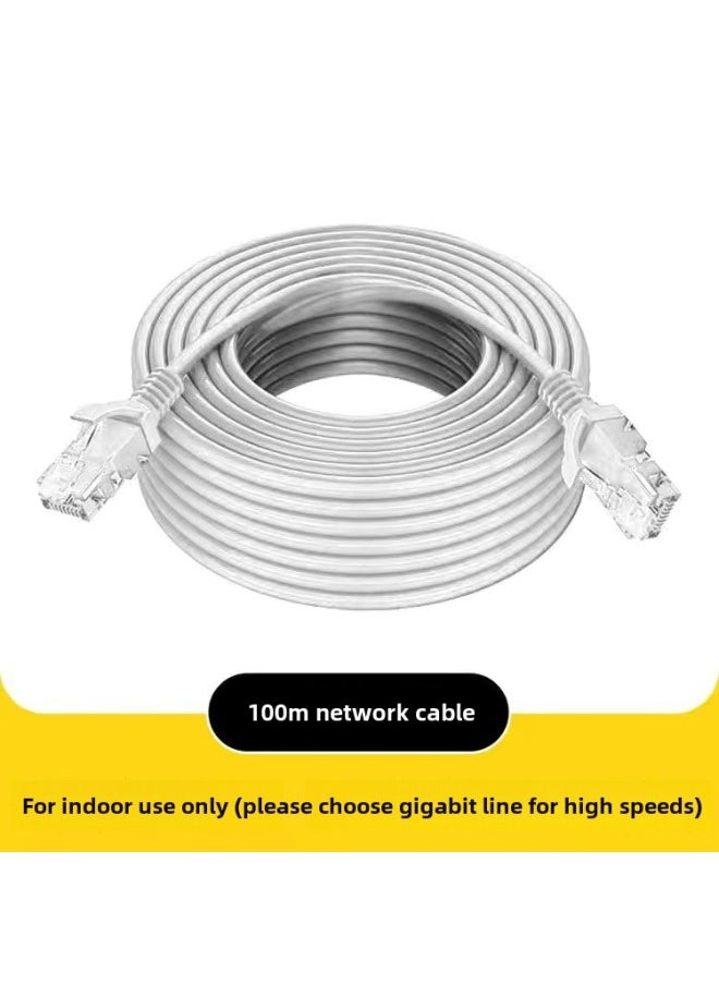 Generic Gigabit Network Cable Category 5 Category 6 Twisted Pair CAT5/6 Network Cable Jumper Broadband Network Cable Finished Network Cable-Color:100 M Five White-Line Length:5 M  - Image 1