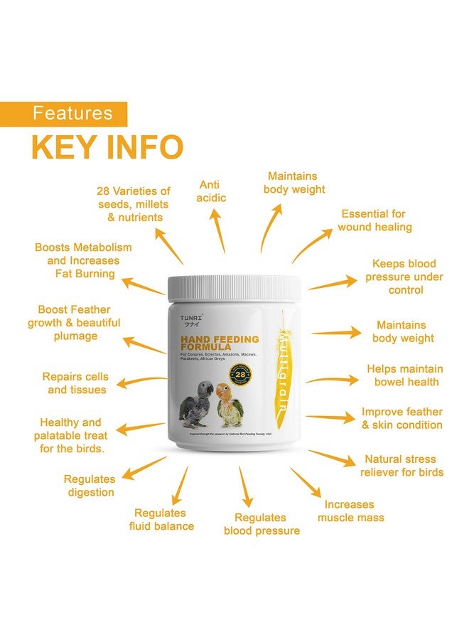 تركيبة تغذية يدوية متعددة الحبوب لجميع الطيور الصغيرة تأتي مع حقنة تغذية، 900 جرام - مسحوق - Image 3