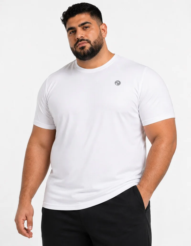 بريما إيس أبيض Gym Addict تي شيرت رجالي مقاس كبير