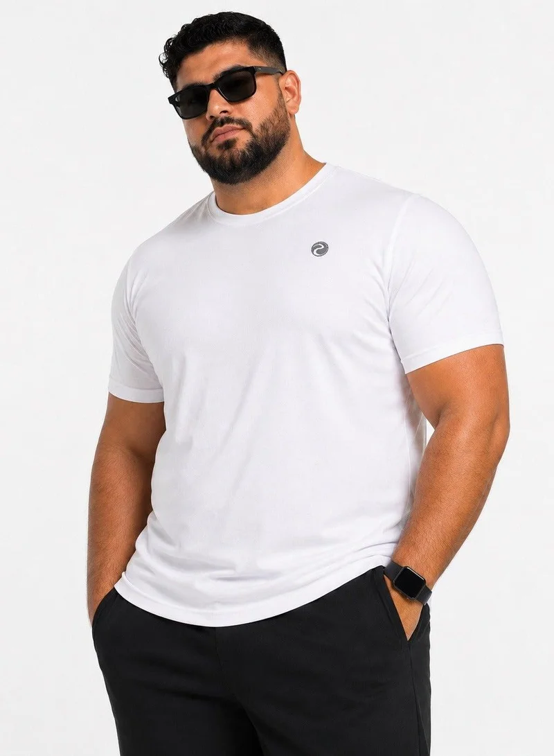 بريما إيس أبيض Gym Addict تي شيرت رجالي مقاس كبير