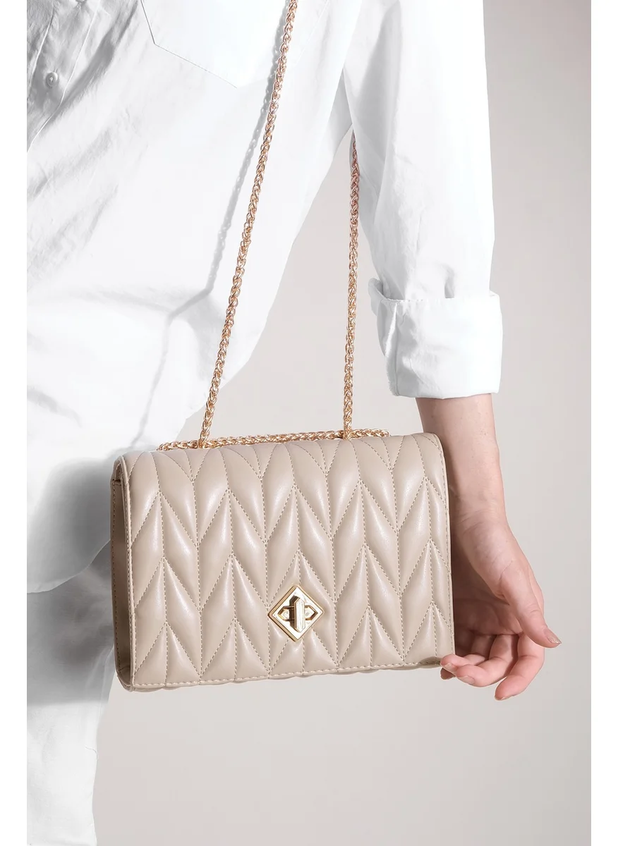 MARJIN Women's Gold Color Chain Shoulder Bag Delbin