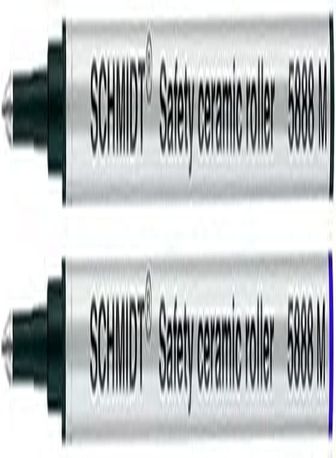Pack of 2 - Schmidt 5888 M Safety Ceramic Rollerball Metal Refill Black/Blue Medium Tip