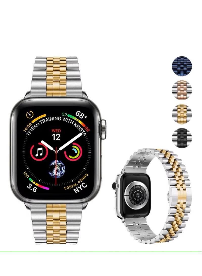 موكسوم سوار ساعة معدني لساعة Apple Watch Ultra، متوافق مع 49، 46، 45 مم، حزام بديل من الفولاذ المقاوم للصدأ لساعة iwatch، حزام معدني لساعة Apple Ultra - Image 4