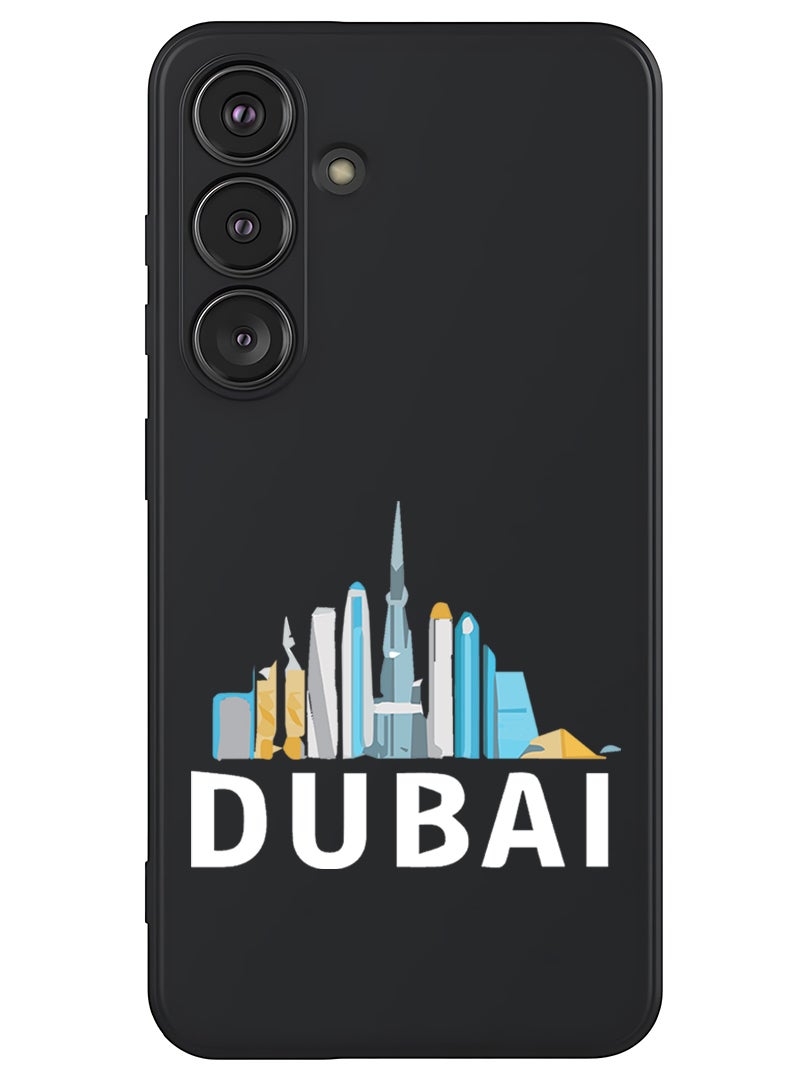 Theodor Protective Slim Fit Case Liquid Silicone Cover with Full Body Protection Anti-Scratch Shockproof Case For Samsung Galaxy S25 Plus (Black) - Dubai - White - Image 1