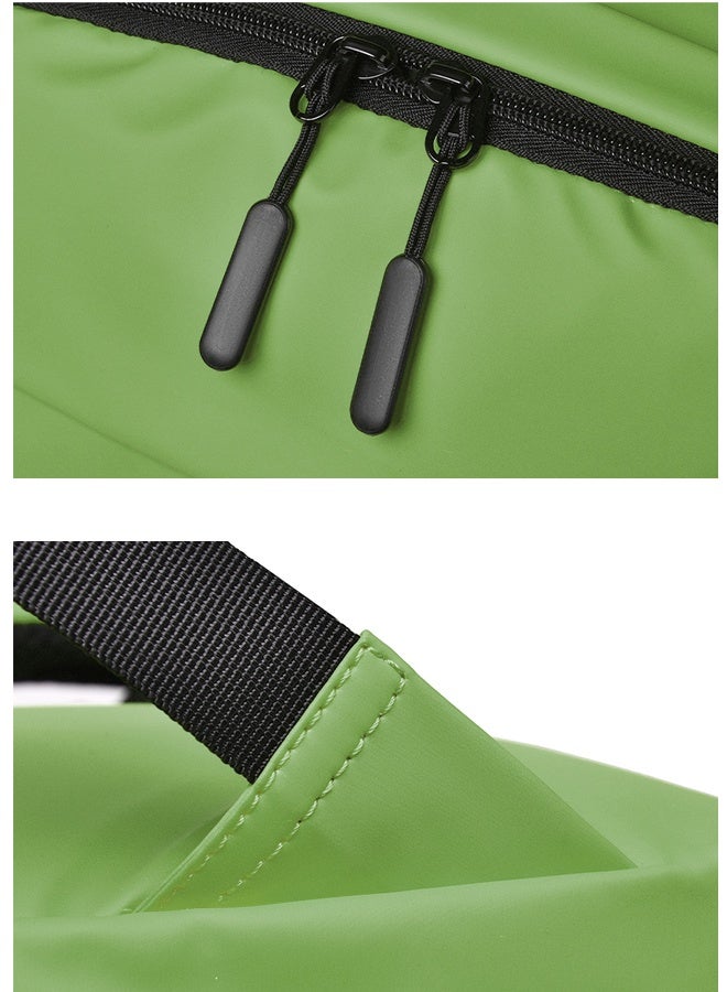 lebonaer 20L leather material breathable shoulder strap colorful backpack, can accommodate 15.6-inch laptop, large capacity, multiple compartments, with natural pleats, student, outdoor, leisure bag - Image 3