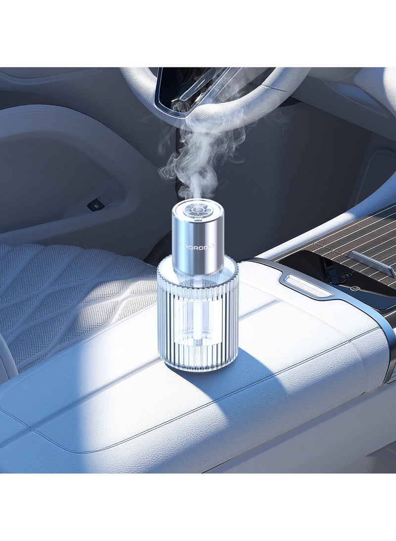 porodo Lifestyle Grasse Smart Aroma Diffuser with Ambient RGB Light 120mL / Air Diffuser 200mAh / 4 Spray Modes / Humidifier Diffuser / Stylish Glass Finish - Clear - Image 2