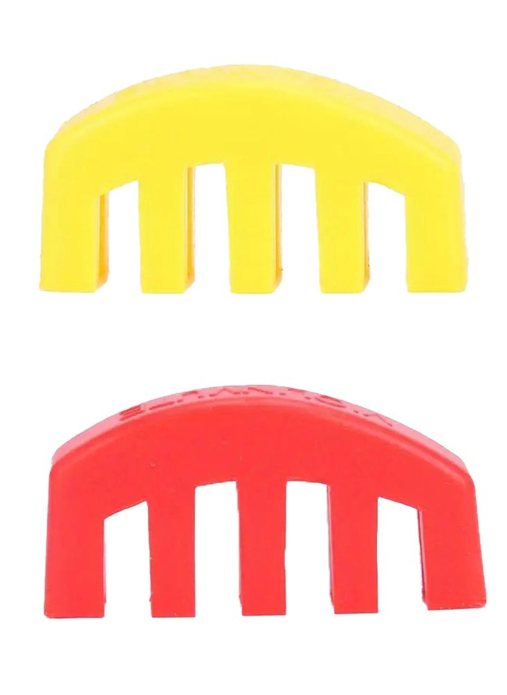 Mike Music 2PCS Violin Practice Mute, Rubber Practice Fiddle Silencer for 4/4 Violin Volume Control, Violin Silence Rubber, Rubber Violin Mute Red, Yellow  - Image 1