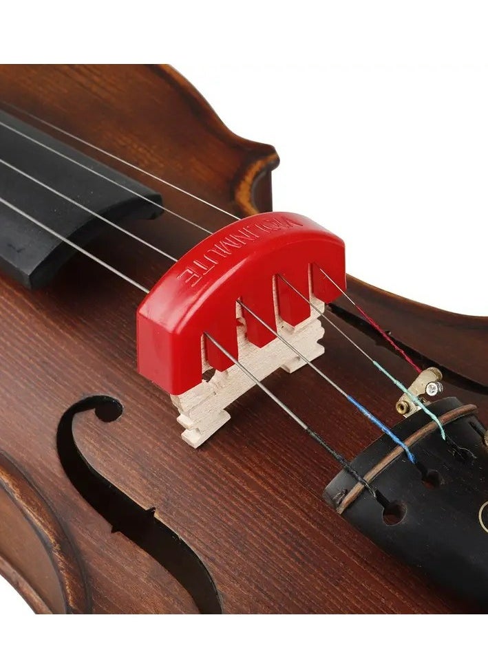 Mike Music 2PCS Violin Practice Mute, Rubber Practice Fiddle Silencer for 4/4 Violin Volume Control, Violin Silence Rubber, Rubber Violin Mute Red, Yellow  - Image 2