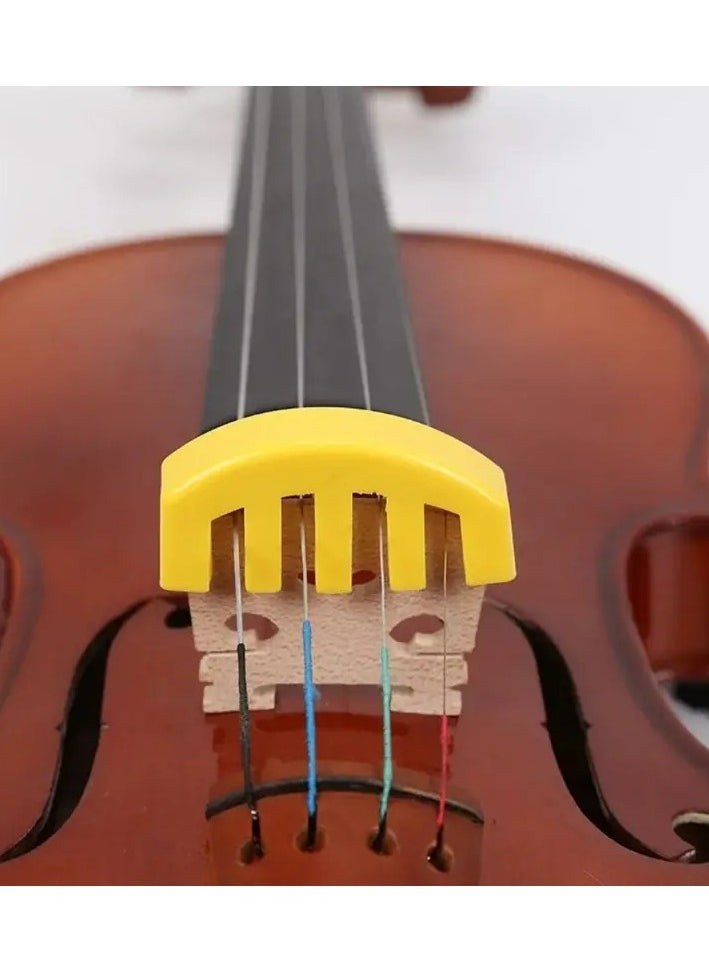 Mike Music 2PCS Violin Practice Mute, Rubber Practice Fiddle Silencer for 4/4 Violin Volume Control, Violin Silence Rubber, Rubber Violin Mute Red, Yellow  - Image 4