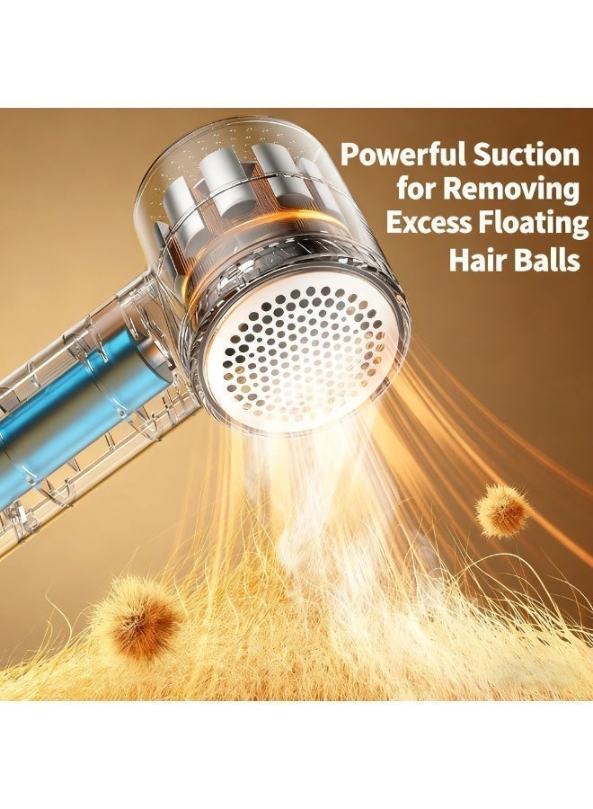 Fabric Shaver with 6 Stainless Steel Blades, USB Rechargeable Lint Remover, Low Noise, Strong Suction, Electric Defuzzer for Clothes, Sweaters, Blankets & Furniture, Portable, One-Button Operation – Beige - Image 4