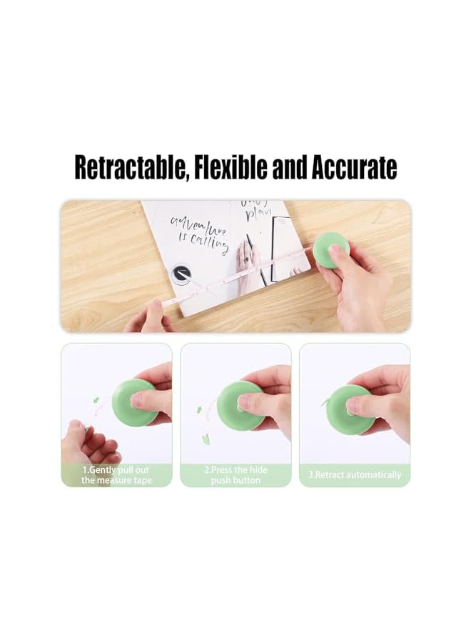 promass Measuring Tape Retractable, 10 Pack Double Sided Soft Fabric Tape Measure 150 cm/ 60 in, Small Mini Push Button Sewing Measurement Tape Set for Sewing Tailor Craft Cloth Body Measuring Tape - Image 4