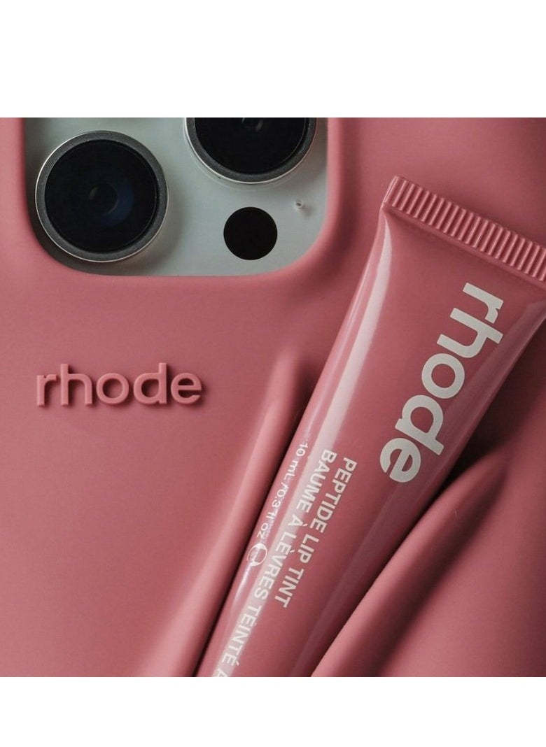 Rhode iPhone 15 plus Case with Lip Gloss ,Mobile phone case Lipstick Set (Salty Tan), Shockproof, scratch-resistant, portable, Rhode Applicable to iPhone 15 plus