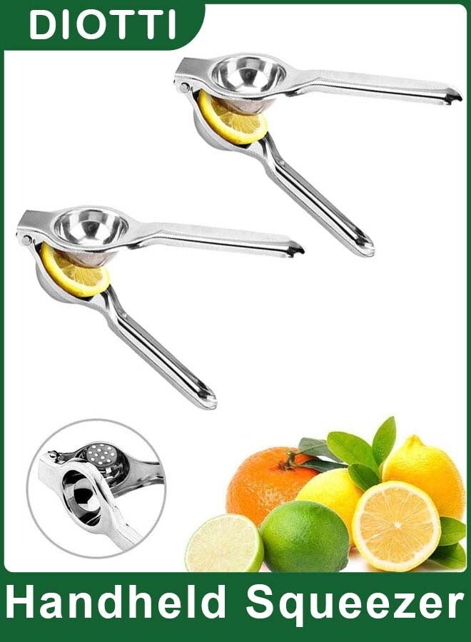 2-Pack Handheld Lemon Lime Orange Squeezer, Stainless Steel Citrus Juicers, Easy Press Fruit Extractor for Fresh Juice, Cocktails & Cooking