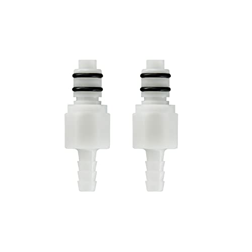 BBTUS 2PCS 1/4" 3/8" 5/16" Plastic Hose Barb Valved In-Line Coupling Insert Quick Connector, Quick Shut-Off Hose Joint Tube Connector, Male Quick Connect Fittings (2x Male Connector) (1/4") - Image 1