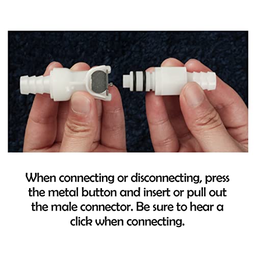 BBTUS 2PCS 1/4" 3/8" 5/16" Plastic Hose Barb Valved In-Line Coupling Insert Quick Connector, Quick Shut-Off Hose Joint Tube Connector, Male Quick Connect Fittings (2x Male Connector) (1/4") - Image 4
