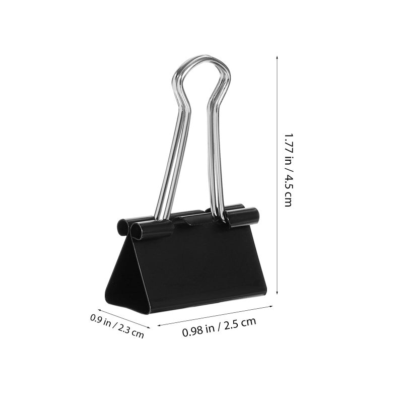 Black 25mm Mini Binder Clips 48 Pieces Metal Document Paper Clips For Office School Home - Image 3