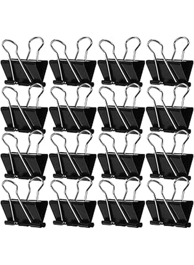 Black 25mm Mini Binder Clips 48 Pieces Metal Document Paper Clips For Office School Home - Image 1