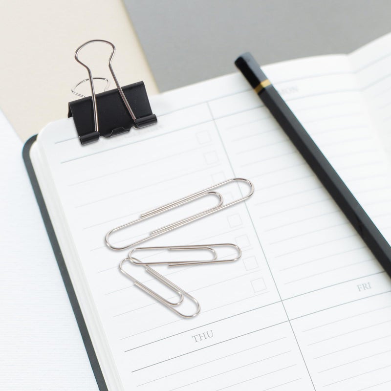 Black 25mm Mini Binder Clips 48 Pieces Metal Document Paper Clips For Office School Home - Image 5