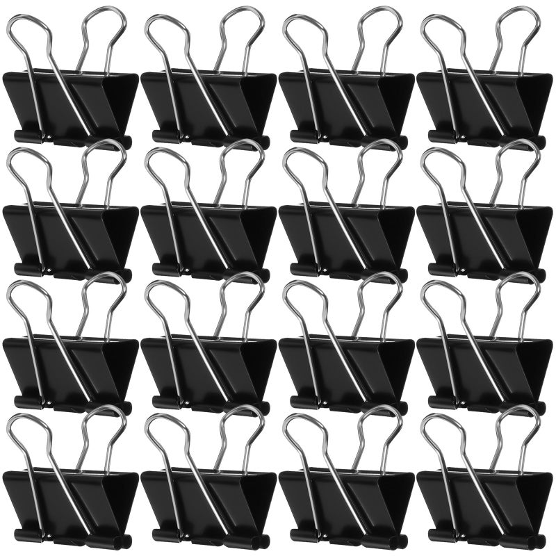Black 25mm Mini Binder Clips 48 Pieces Metal Document Paper Clips For Office School Home - Image 2