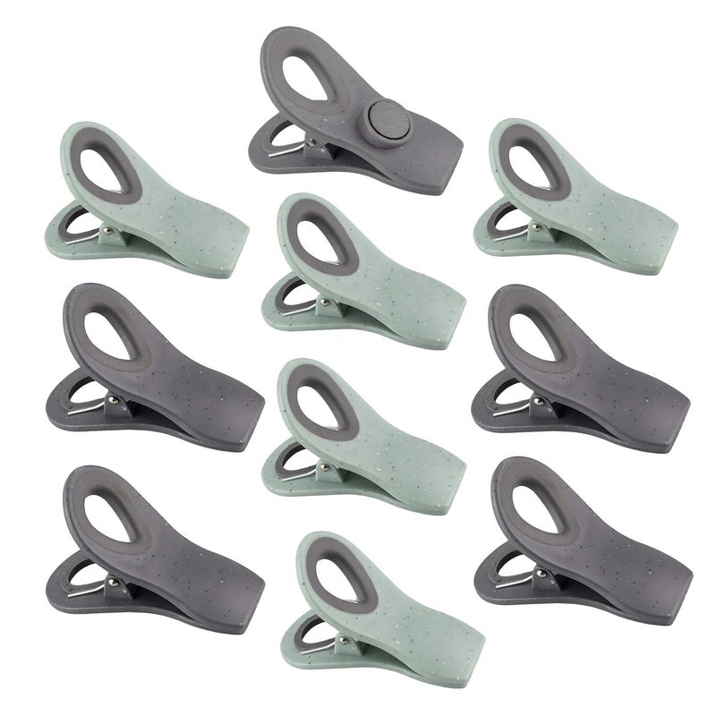 COOK WITH COLOR COOK WITH COLOR Bag Clips with Magnet  Airtight Food Storage Clips for Bread Snack and Food Bags Speckled Gray  Teal Pack of 10 