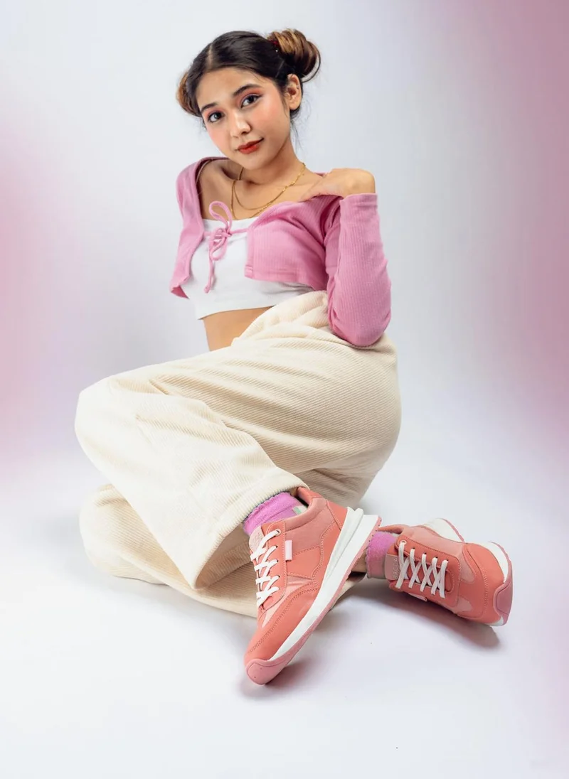 Bacca Bucci Blush Pink TAMRA Low-Top Trendy and Durable Sneakers for Women | Best Price UAE