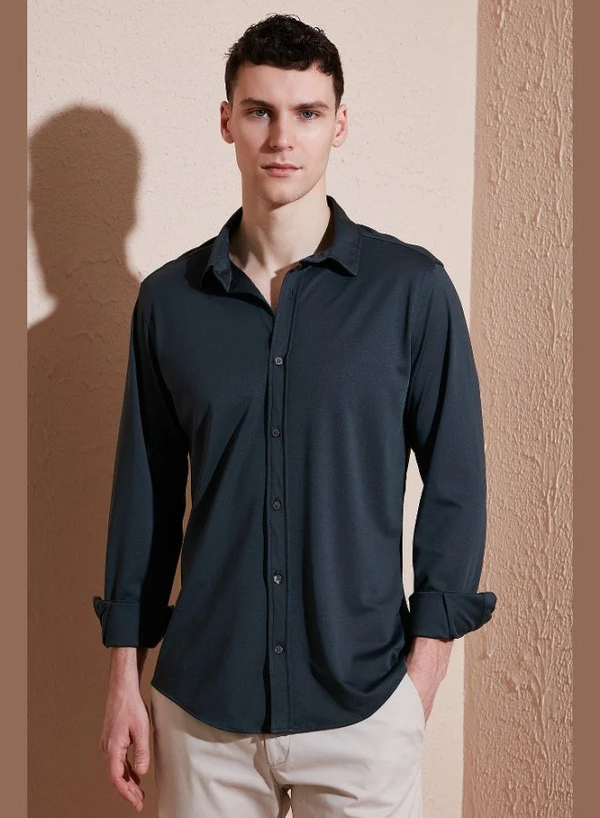 Buratti Buratti Cotton Regular Fit Plain Collar Shirt Men's SHIRT CF25S119628