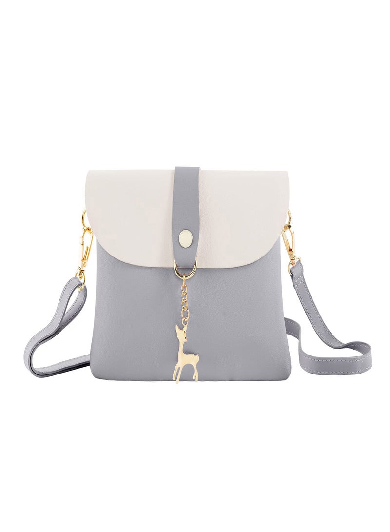 حقيبة كروس بودي صغيرة أنيقة مع قلادة، محفظة كتف من الجلد الصناعي للفتيات، هدية مثالية للمراهقات، حقيبة يد صغيرة للهاتف مع حزام سلسلة - Image 1