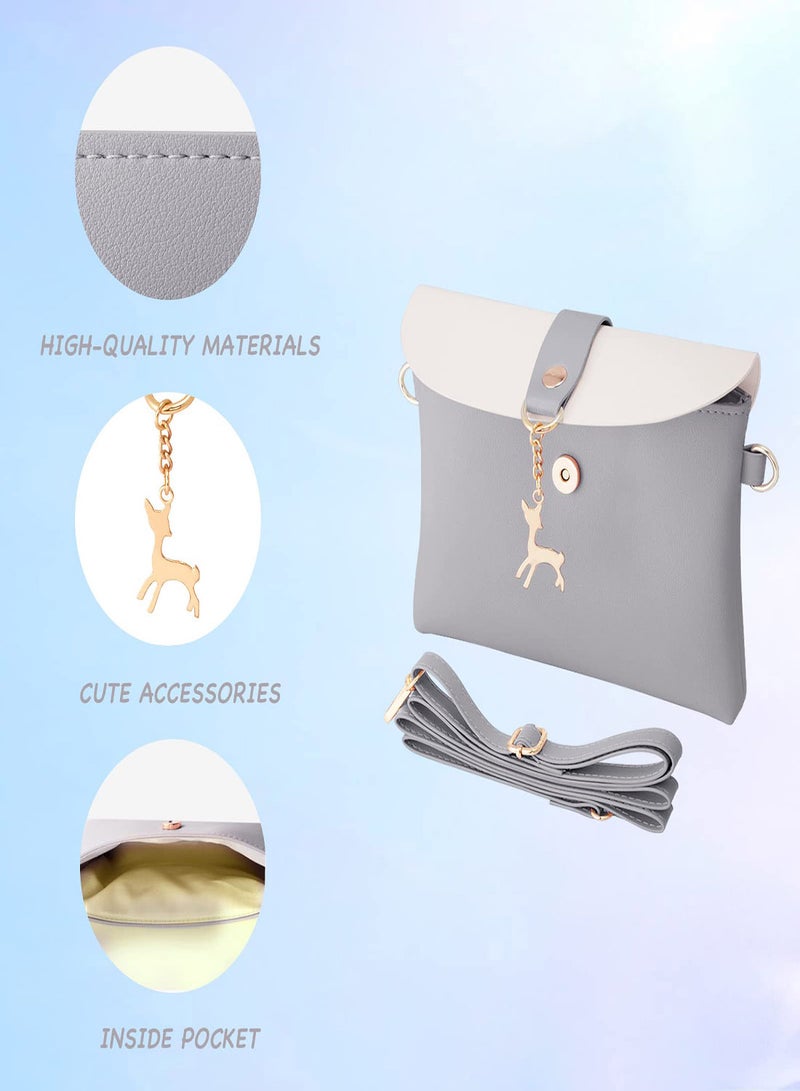 حقيبة كروس بودي صغيرة أنيقة مع قلادة، محفظة كتف من الجلد الصناعي للفتيات، هدية مثالية للمراهقات، حقيبة يد صغيرة للهاتف مع حزام سلسلة - Image 4