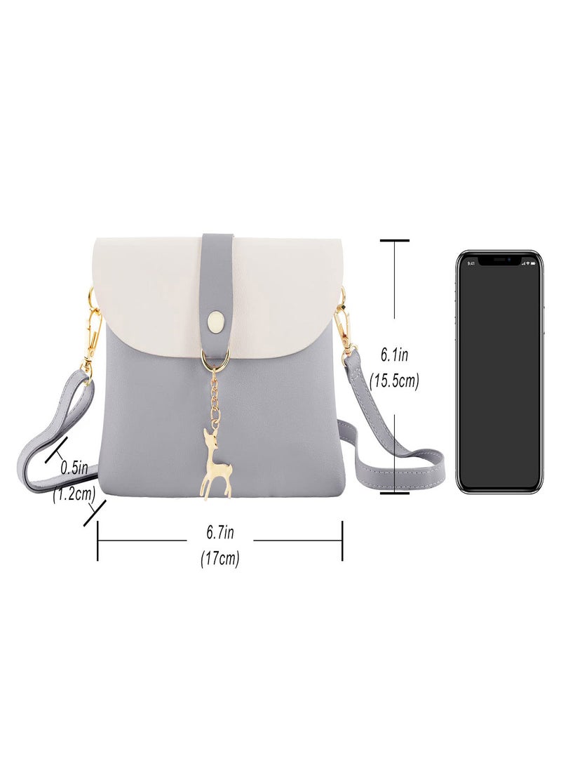 حقيبة كروس بودي صغيرة أنيقة مع قلادة، محفظة كتف من الجلد الصناعي للفتيات، هدية مثالية للمراهقات، حقيبة يد صغيرة للهاتف مع حزام سلسلة - Image 5