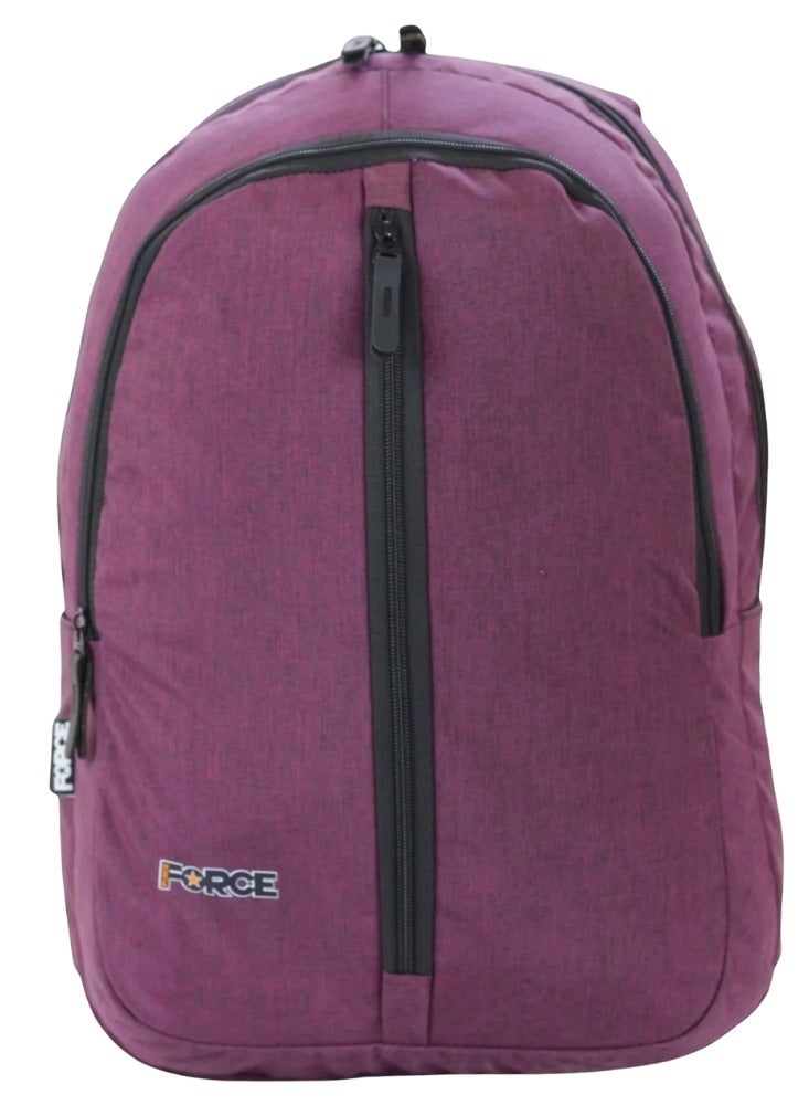 Force Basic Fully Waterproof Oxford Polyester Backpack (Linen Dark Mauve / Dark Purple) - FDB-20-26 - Lightweight Unisex Daypack for School, Gym & Daily Travel - 44 x 30 x 18 cm - Image 1